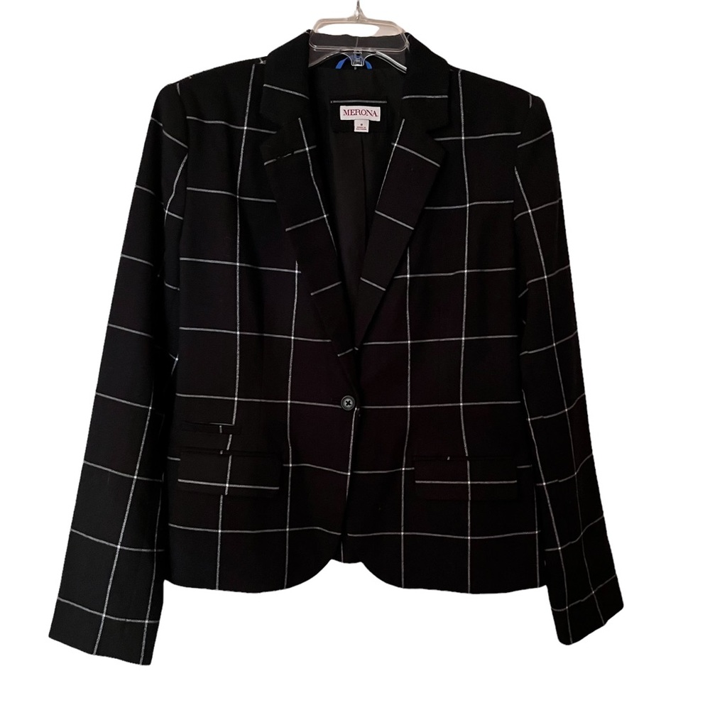 Merona Black & White Blazer Size 8